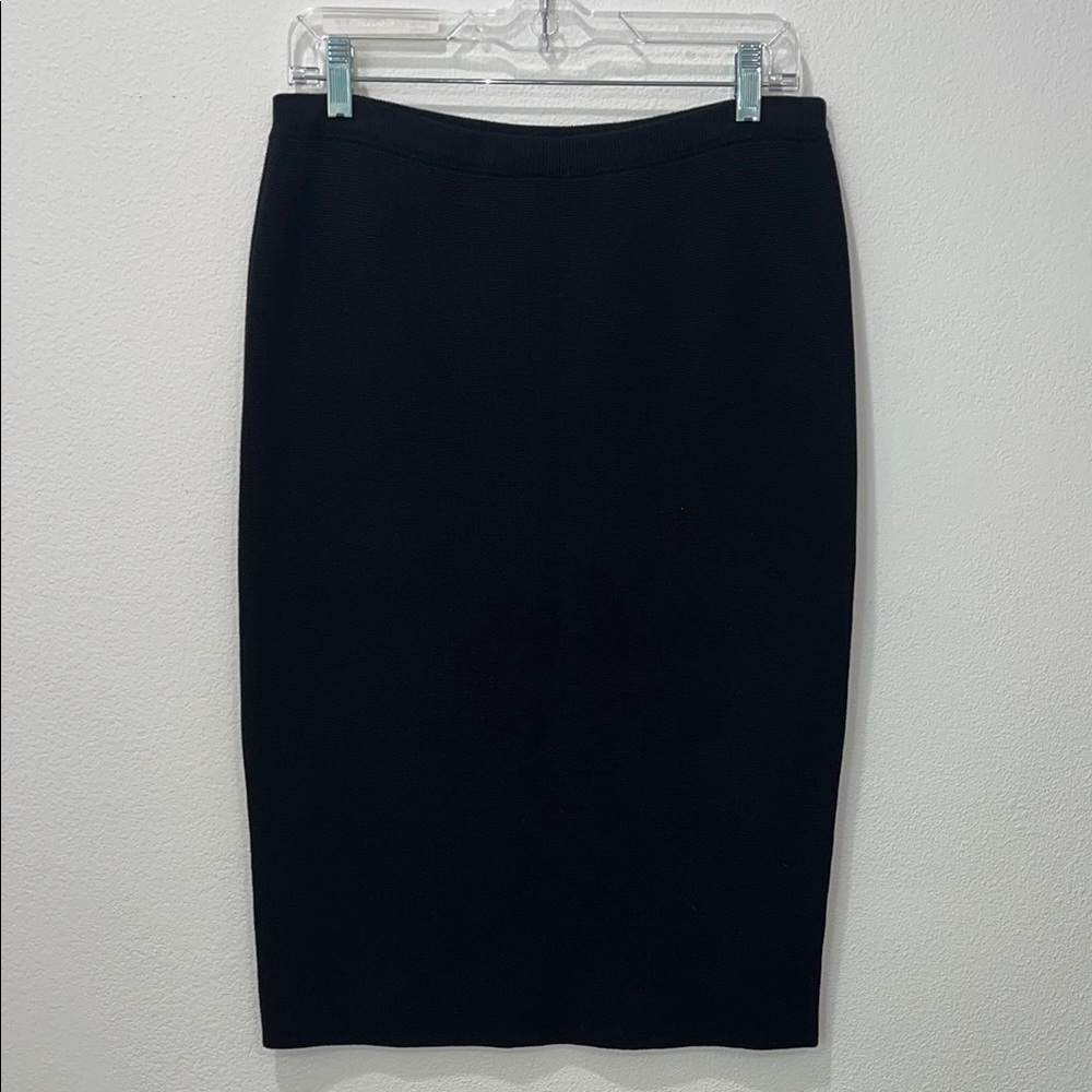 Eileen Fisher Black Knit Long Straight Skirt Sz Sml